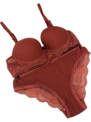 Umt Kadın Dolgulu B Cup Balenli Telli Sütyen Takımı