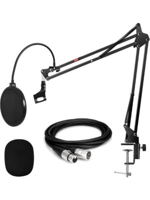 FourForce NB39PSX Set Stüdyo Masa Mikrofon Standı Pop Filtre Xlr Kablo