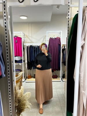 Famelin Piliseli Cappuccino Kadın Etek