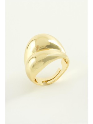 Zeroshop Oval Metal Yüzük-Sarı