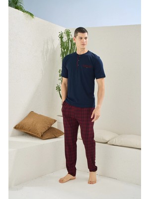 E-Woman Kocabey 2118 Midi Yaka Pijama Takım