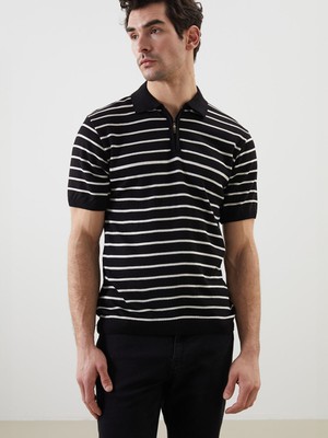 Lc Waikiki Yeni Sezon Polo Yaka Kısa Kollu Çizgili Erkek Triko Kazak