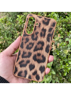 CepStok Samsung Galaxy A56 Kılıf Leopar Desenli Içi Kadife Kapak