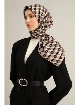 Armine Geometrik Desenli Sura Saf Ipek Eşarp - 9309 04