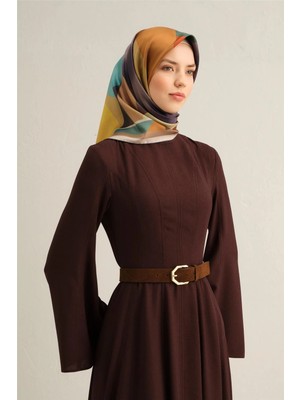 Armine Geometrik Desenli Sura Saf Ipek Eşarp - 8834D 04