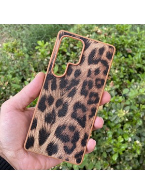CepStok Samsung Galaxy S24 Ultra Kılıf Leopar Desenli Içi Kadife Kapak