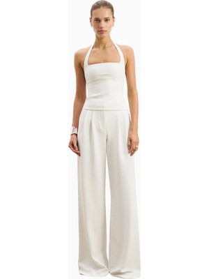 Because Of Alice Effortless Pleated Wide Leg Trousers Yüksek Bel Geniş Paça Kadın Pantolon