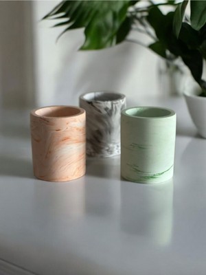 Trust Stone Banyo Seti 3 Lü Diş Fırçalık, Diş Macunluk, Makyaj Organizeri,kalemlik