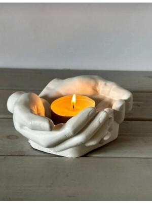 Trust Stone Dekoratif El / Avuç Figürlü El Yapımı Beton Organizer / Kase/ Anahtarlık/ Biblo /mumluk