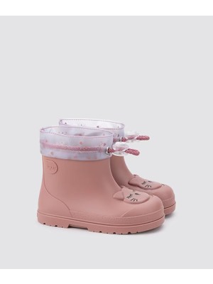 Igor  CC334-396 Kız Çocuk Yağmur Çizmesi PVC Malzemeden Geçirmeli Kapanma Özelliği ile Pembe Renkli