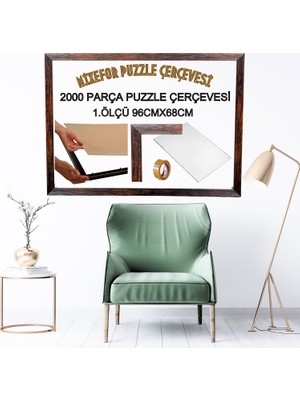 mixefor 2000 Lik Puzzle Çerçevesi Renk Dokulu  Kahve