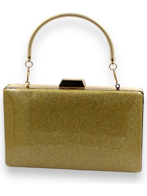 Biçanta Kumsim Üzeri Silikon Kaplamalı Saplı Kulplu Ithal Abiye Çanta Gece Çantası Düğün Nişan Kına