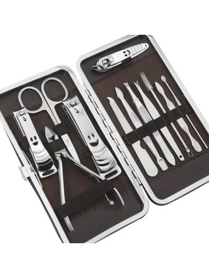 Mawrond Suni Deri Çantalı, 12 Parça Siyah Veya Krom Nikel Tırnak Bakım, Manikür, Pedikür  Seti