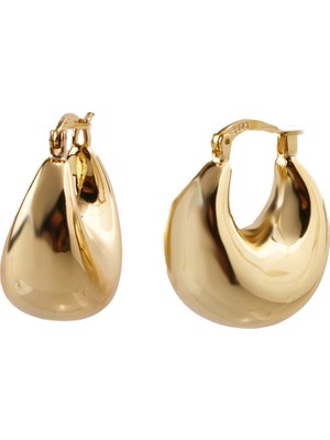 Masaliko Lui S 5 Halka Gümüş Küpe MS3723, 925 Ayar Kadın Gümüş Küpe, Altın Kaplama, Ithal Küpe