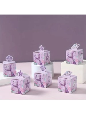 Didosh Party House Deniz Kızı Konsept Hediye Çantası Seti 6'lı – Mermaid Parti Çanta – Doğum Günü Hediyelik Paketleme – Kız Çocuk Temalı Parti Süsleri