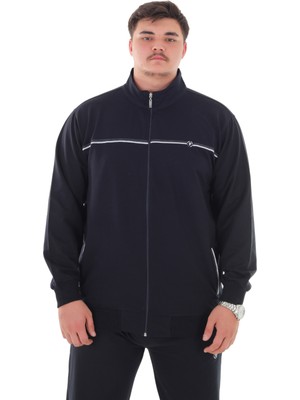 Maruf Shop Erkek Büyük Beden 154 Kiloya Kadar Uygun Bedenli 2 Iplik Dik Yaka Fermuarlı Eşofman Takımı