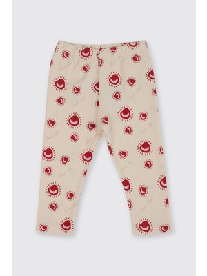 Panço Yenidoğan Elma Baskılı Bej Tayt