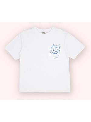 Panço Erkek Çocuk Cepli Kısa Kollu Beyaz Tişört