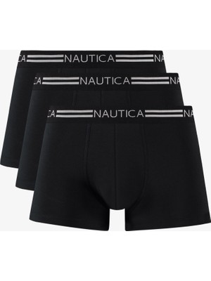 Nautica Erkek Siyah 3'lü Boxer Standart Fit ve Paça Tipi ile Şıklık Sunar