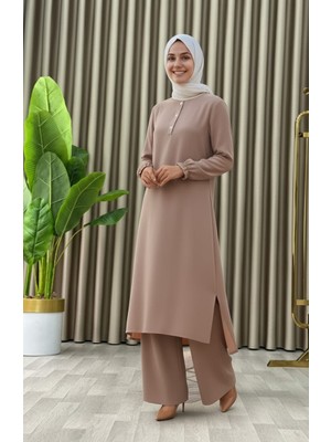 Mismoly Tesettür Ikili Takım Uzun Tunik Bol Paça Pantolon
