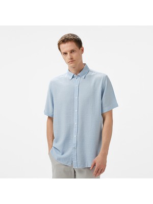 Nautica Erkek Mavi Classic Fit Çizgili Gömlek W55447T.4LB