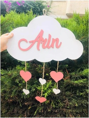 Evsay Ahşap Kapı Süsü Bebek Kapı Süsü Duvar Süsü Kalpli