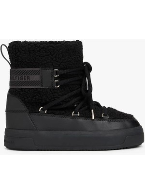 Tommy Hilfiger FAUX SHEARLING SNOWBOOT Siyah Kadın Kar Botu