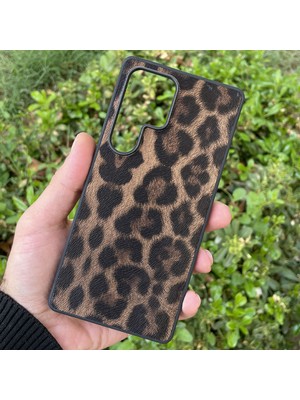 CepStok Samsung Galaxy S24 Ultra Kılıf Leopar Desenli Içi Kadife Kapak
