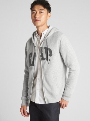 Gap Erkek Gri Gap Logo Kapüşonlu Sweatshirt