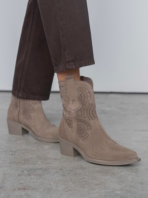 Ece'nin Butiği Vulya Vizon Süet Hakiki Deri Kadın Bot