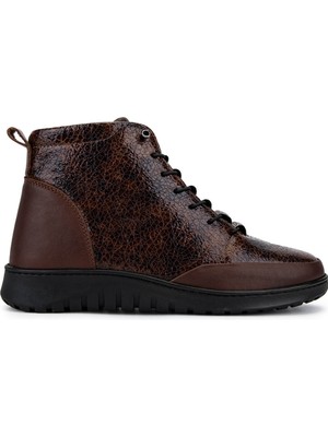 Tamer Tanca Kadın Hakiki Deri Kahverengi Bot 1053 3762 Bn Bot SK25-26 Kahve Dr/kır Rgn