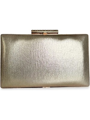 Biçanta Altın Gold Dore Renk Taşlı Kasa Abiye Çanta Gece Çantası Düğün Nişan Çantası El Çantası