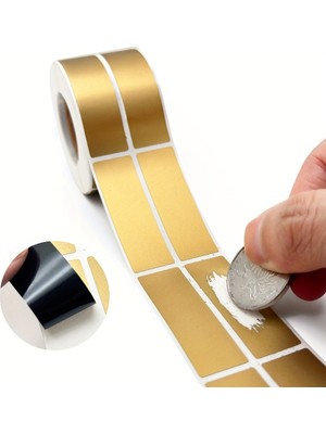 OEM 500’LÜ Gri Kazı‑kazan Etiket – 3 × 1 cm | Hediye Kartı Not Gizleme & Sürpriz Mesajlar