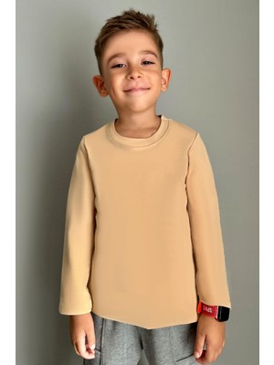 Breeze Erkek Çocuk Uzun Kollu Tişört Basic 4-8 Yaş, Krem