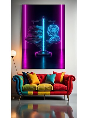 Özkacar Group Oyuncu Odası Için Neon Tonlarda Tablo 8 Ev Duvar Salon Güzellik Salonu Ofis Dükkan Dekarasyon Kanvas Tablo