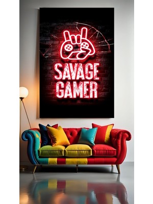 Oyuncu Odası Için Neon Tonlarda Tablo 6 Ev Duvar Salon Güzellik Salonu Ofis Dükkan Dekarasyon Kanvas Tablo