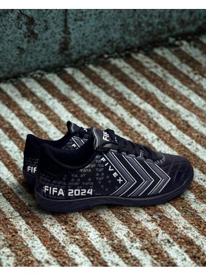 Crybrands Unisex Siyah Halı Saha Spor Ayakkabı-Futbol Ayakkabısı