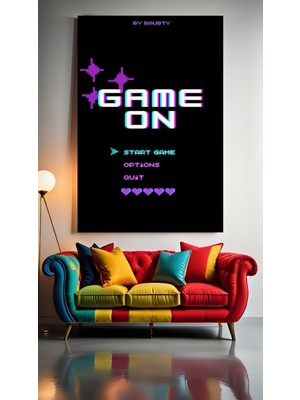 Oyuncu Odası Için Neon Tonlarda Tablo 9 Ev Duvar Salon Güzellik Salonu Ofis Dükkan Dekarasyon Kanvas Tablo