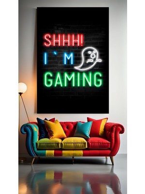 Oyuncu Odası Için Neon Tonlarda Tablo 7 Ev Duvar Salon Güzellik Salonu Ofis Dükkan Dekarasyon Kanvas Tablo