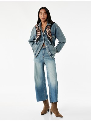 Koton Rahat Kalıp Yüksek Bel Geniş Paça Jean Pantolon - Culotte Jeans