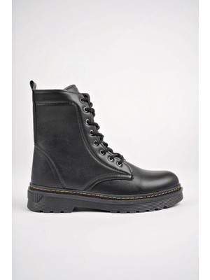 Lady Classy Kadın Deri Detaylı Kaymaz Taban Postal Bot