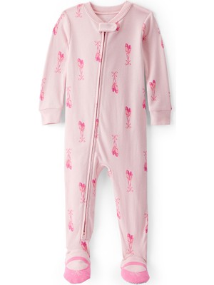 Carter's Kız Bebek Pembe Uyku Tulumu %100 Pamuk Truvakar Kol Grafik Desenli Rahat Tasarım