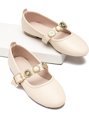 Lady Classy Kadın Babet Paralı Bantlı Kemerli Hafif Rahat Şık Iş Ofis Günlük Ayakkabı