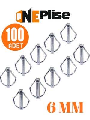 Oneplise 6 mm Traktör Pimi Yaylı Pim Kaliteli Çelik (100 Adet)