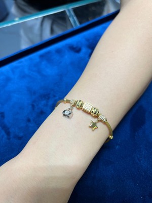 Kuyumcu Nurettin 8 gr (Gram) Yıldız Şans Bileklik Künye (Rose-Sarı-Yeşil-Beyaz)