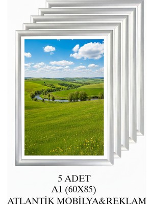 A1 (60X85) Gri Alüminyum Çerçeve Açılır Kapanır Gönye Köşe 25MM 5 Adet