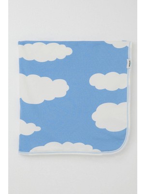 Breeze Yenidoğan Bebek Battaniyesi Bulut Desenli Standart, Mavi