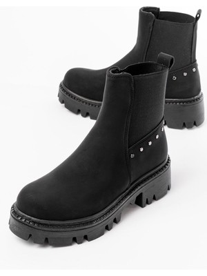 Etiler Collection 868-2005 Siyah Zümrüt Lastikli Günlük Kadın Bot