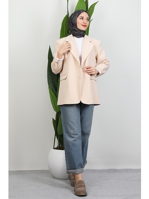 Dalya Iki Düğmeli Ceket Krem