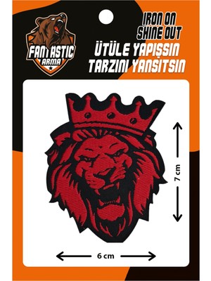 Fantastic 10'lu Paket Aslan Modeli Ütü ile Yapışan Dokuma Arma Patch %100 Polyester Malzeme